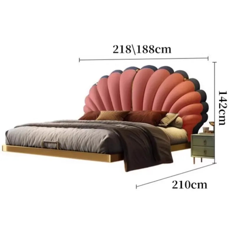Luxury Upholstered Bed Upholstered Queen Size Minimalist Double Bed French Nightstands Camas De Dormitorio Bedroom Accessories