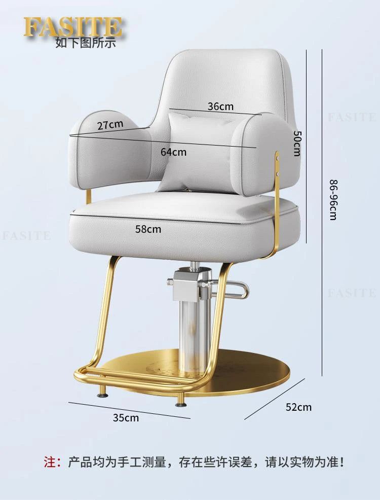 Premium Durable Hair Salon Barber Chairs European Style Hairdressing Chair Dressing Room Back Armchair Recliner Furniture