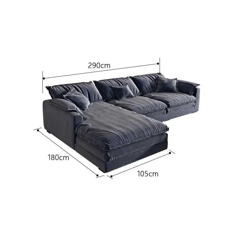 &S Comfy Modern Rectangular Sectional Sofa with Pillows Deep Seat Extra Large Couches Over Size Corner Sofa Living Room Sofas*