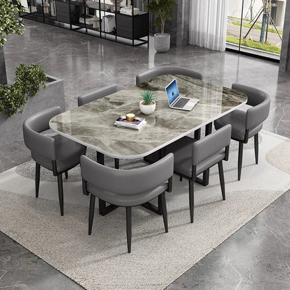 Minimalist   Marble Top Dinning Table 6 Seater Modern Restaurant Home Dining Room And Chairs Sets