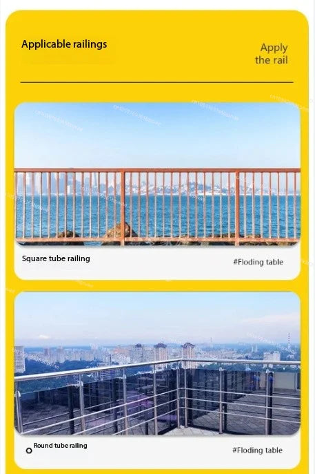Balcony Railing Hanging Table Folding Lifting  Computer  Household Small Bar Desk Dining  Outdoor Guardrail