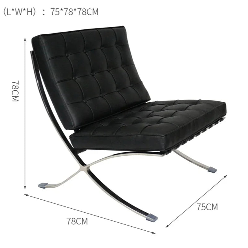 Comfortable Ergonomic Living Room Chair with Genuine Leather Backrest for Study, Cafe, and Gaming Use