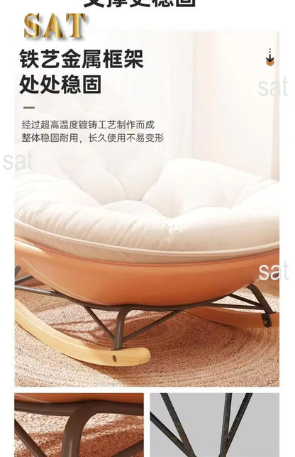 ！@!@Recliner Comfortable Thickened Wood Penguin Rocking Chair Living Room Bedroom Balcony Home Leisure Lazy Sofa Style for Singl