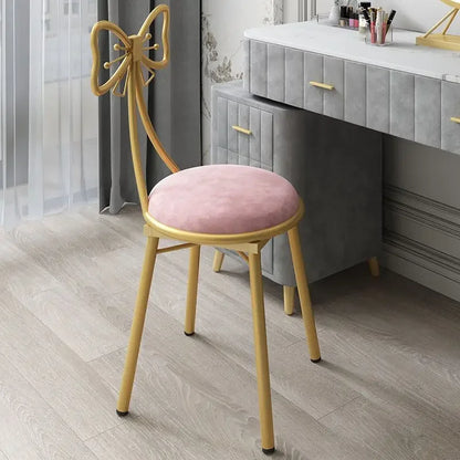 Female makeup chair, simple dressing stool, luxurious backrest, petal chair, dormitory computer chair, free pillow giveaway