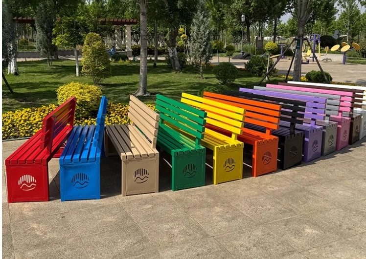 Banc en acier inoxydable au Design moderne, pour parcs de jardin de luxe en plein air et patios d'hôtel, sièges métalliques résistants au soleil et imperméables