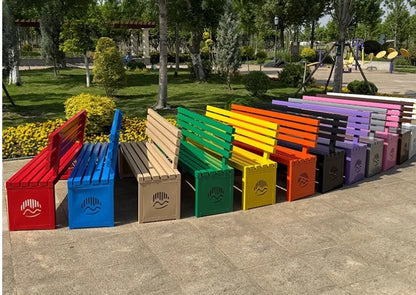 Banc extérieur de luxe pour hôtels modernes, jardins, patios, parcs, siège métallique imperméable et résistant au soleil pour les écoles et les hôpitaux