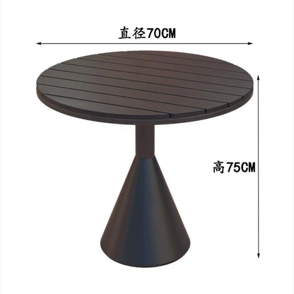 Leisure Sun-Proof Outdoor Bistro Set Small Round Table for Restaurant Music Bar and Patio Lounge Dining