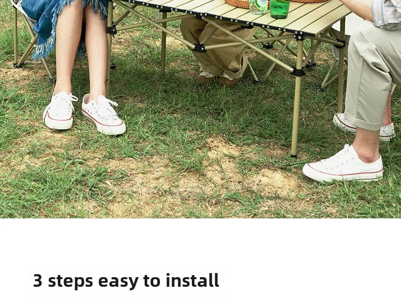 Outdoor folding table Egg roll table Camping table Portable picnic table and chairs Full set Camping equipment supplies