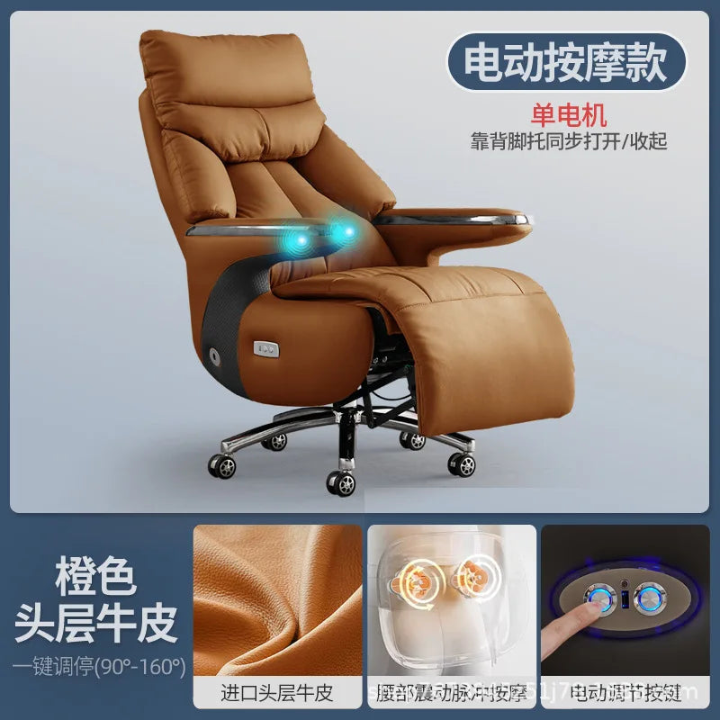 Intelligent electric leather office chair study computer chair president chair high frequency pulse