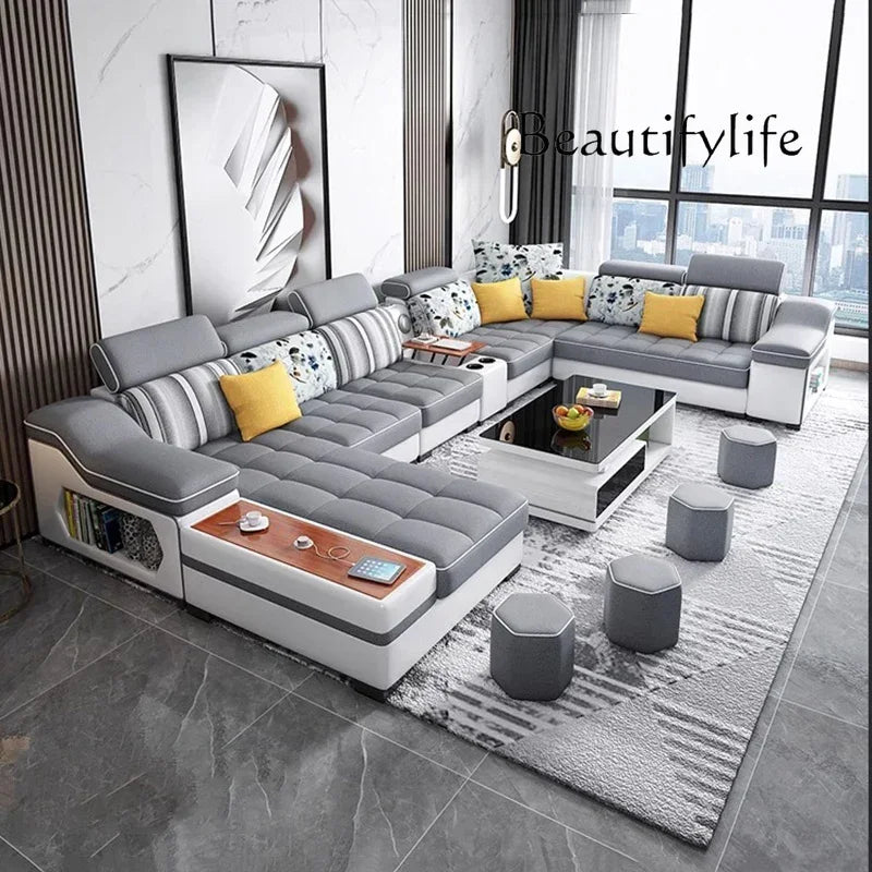 gW Modern Minimalist Living Room Sofas Sectional Lazy Nordic Leather Sofas Designer Lounge Curved Divano Lounge Suite Furniture