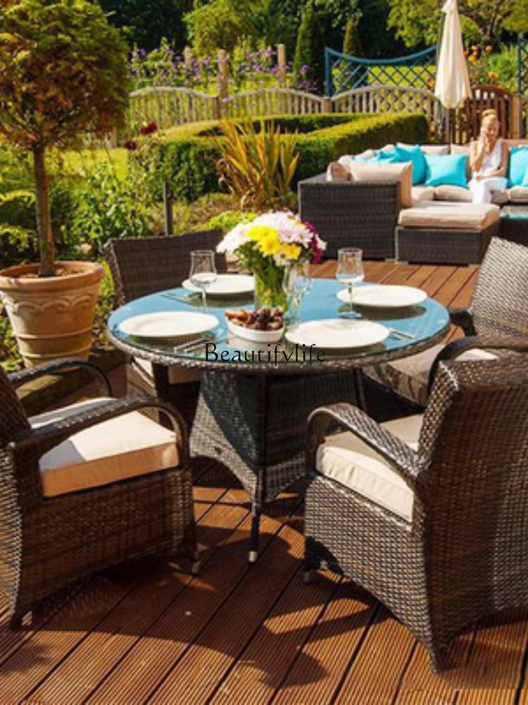 Outdoor leisure simple courtyard B & B restaurant coffee milk tea shop rattan chair