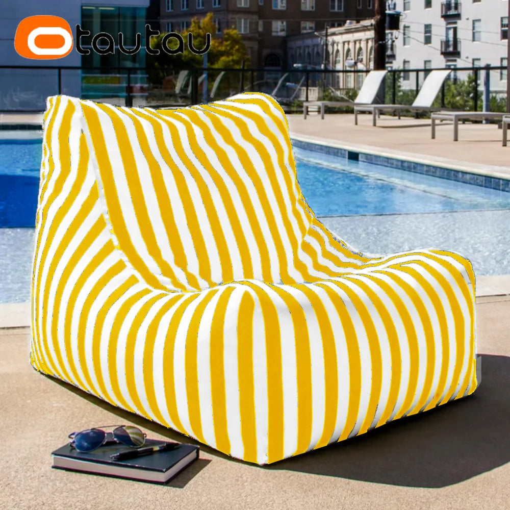 OTAUTAU Outdoor Bean Bag Cover Beach Swim Pool Lounger SF464【No Filler Inside! You Need To Buy Filler By Yourself !】