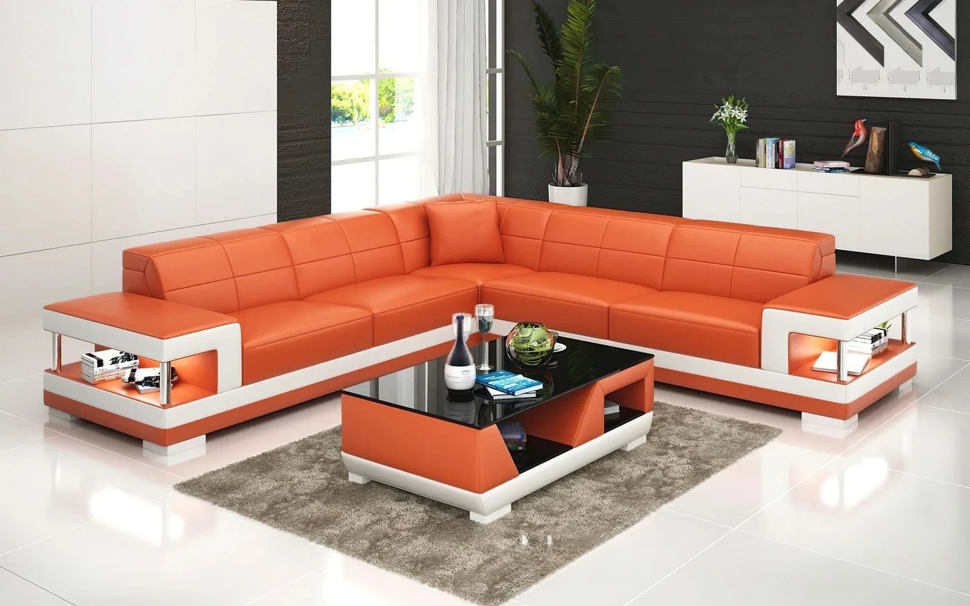 Nordic new creative leather sofa first layer cowhide modern living room sofa