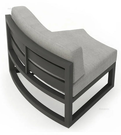 Outdoor Waterproof Sun Protection Garden Sofas Curved Outdoor Sofa Aluminum Alloy Courtyard Villa Reception Sofa Coffee Table EE