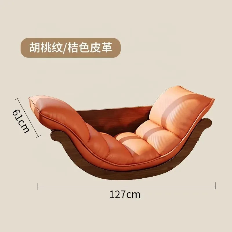 The latest design multi-functional living room rocking chair, solid wood frame leisure sofa chair, balcony bedroom recliner