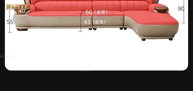 New Chinese ebony leather modern high-end living room home sofa furniture