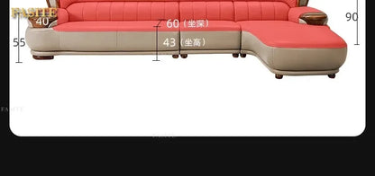 New Chinese ebony leather modern high-end living room home sofa furniture