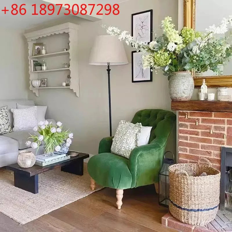 American solid wood single leisure sofa bedroom study single chair