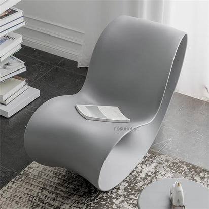 European Plastic Living Room Chairs Lazy Single Sofa Chair Designer Lounge Chair Living Room Furniture Creative Rocking Chair