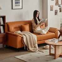 Double sofa small apartment modern living room leather leather sofa sofa three-person cowhide simple