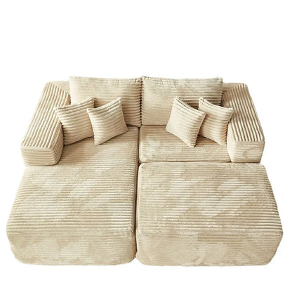 Compression sofa oversized recliner boneless  corduroy leisure chair double sofa