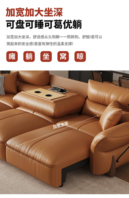 Relaxing Genuine Leather Sofa Living Room Electric Reclining Italian Sofa Lounge Luxury Divano Soggiorno Furniture Home