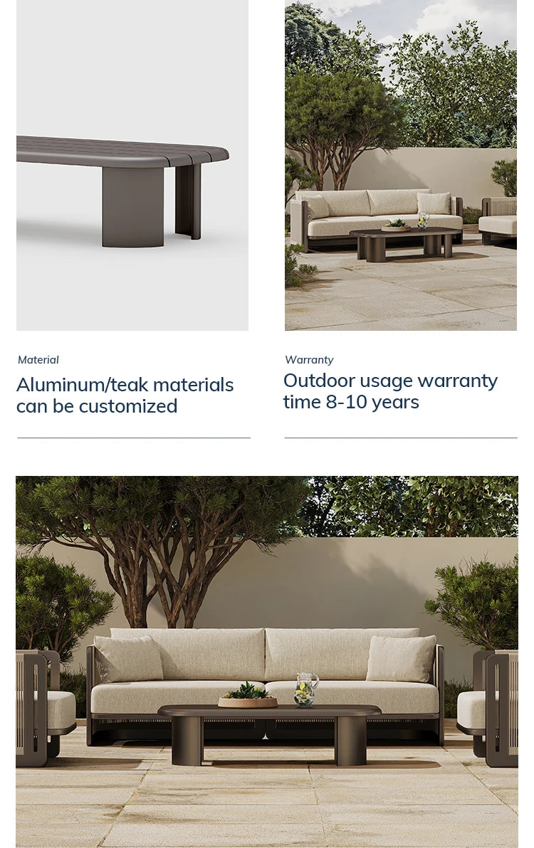 Modern Villa Garden Set Luxury Hotel Rope Outdoor Sofa Set