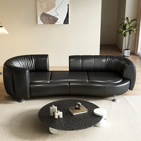 Nordic, light luxury, rotating, mobile slide rail backrest sofa combination, small apartment, living room, special-shaped black
