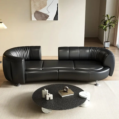 Nordic, light luxury, rotating, mobile slide rail backrest sofa combination, small apartment, living room, special-shaped black