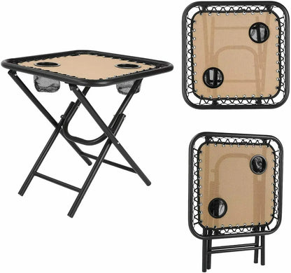 Homfa Garden Sun Lounger Set with Table Folding Adjustable Zero Gravity Recliner Chair Seat Indoor/Outdoor