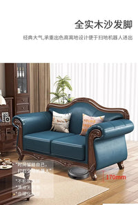 Customizable American Country Vintage Log Leather Sofa