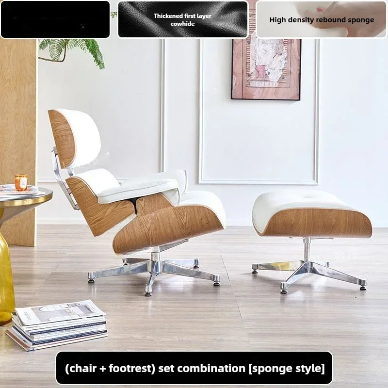 Medieval Rotary Sofa  Recliner Chair  Nordic Design Single Sofa Chair Eames Recliner Single Leather Sofa Designer Leisure Chair