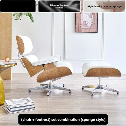 Medieval Rotary Sofa  Recliner Chair  Nordic Design Single Sofa Chair Eames Recliner Single Leather Sofa Designer Leisure Chair