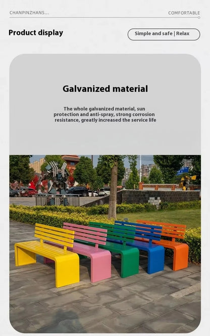 Outdoor Waterproof Sales Park New Hotel Patio 2022 Design Wholesale Steel Wooden Garden Bench