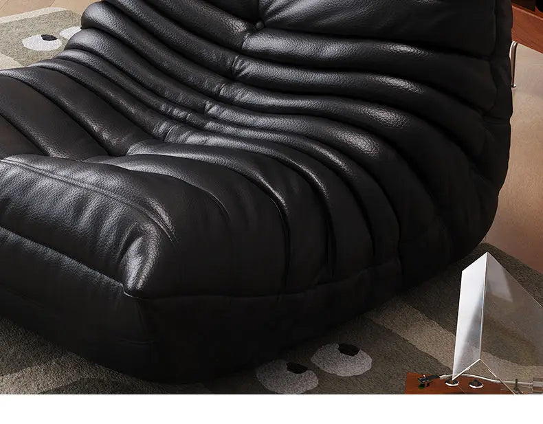 Caterpillar leather sofa togo lazy sofa can lie down and sleep modern light luxury single recliner living room sofa