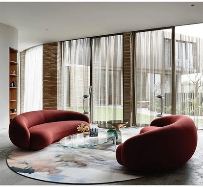 Designer Julep Sofa Sectional 3 Seater Sofa Luxury Modern White Lamb Wool Living Room Furniture