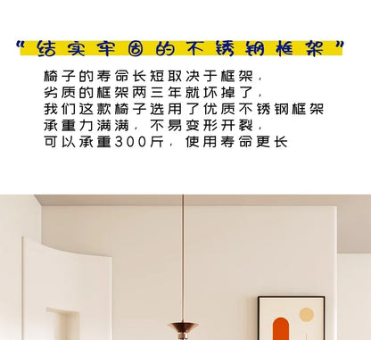 Art Design Simple Dining Chair, Retro Style, Stainless Steel Internet Celebrity Makeup Chair, Living Room Shop Decoration Chair