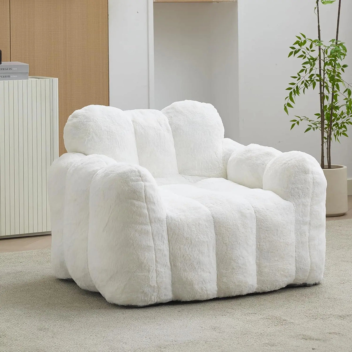Bean Bag Chair for Adults, Floral Shaped Bean Bag Single Sofa, Ultra Soft Faux Fur Floor Sofa, Oversize Reading, Customized