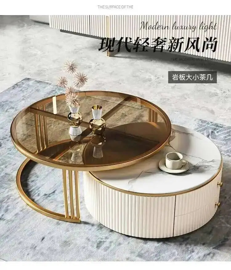 Effect Nordic Marble Luxury Side Coffee Tables Mesa Living Table Room Korea Glass Beautiful Cute De Centro De Sala Furniture