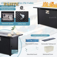 Garden Furniture Set 7 Piece, Patio Couch Sets Chair, PE Rattan Sectional with 45" Fire Pit Table, Garden Furniture Set