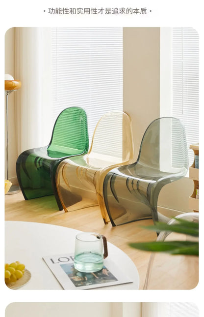Dining chair transparent plastic chair Nordic home simple modern back chair makeup stool