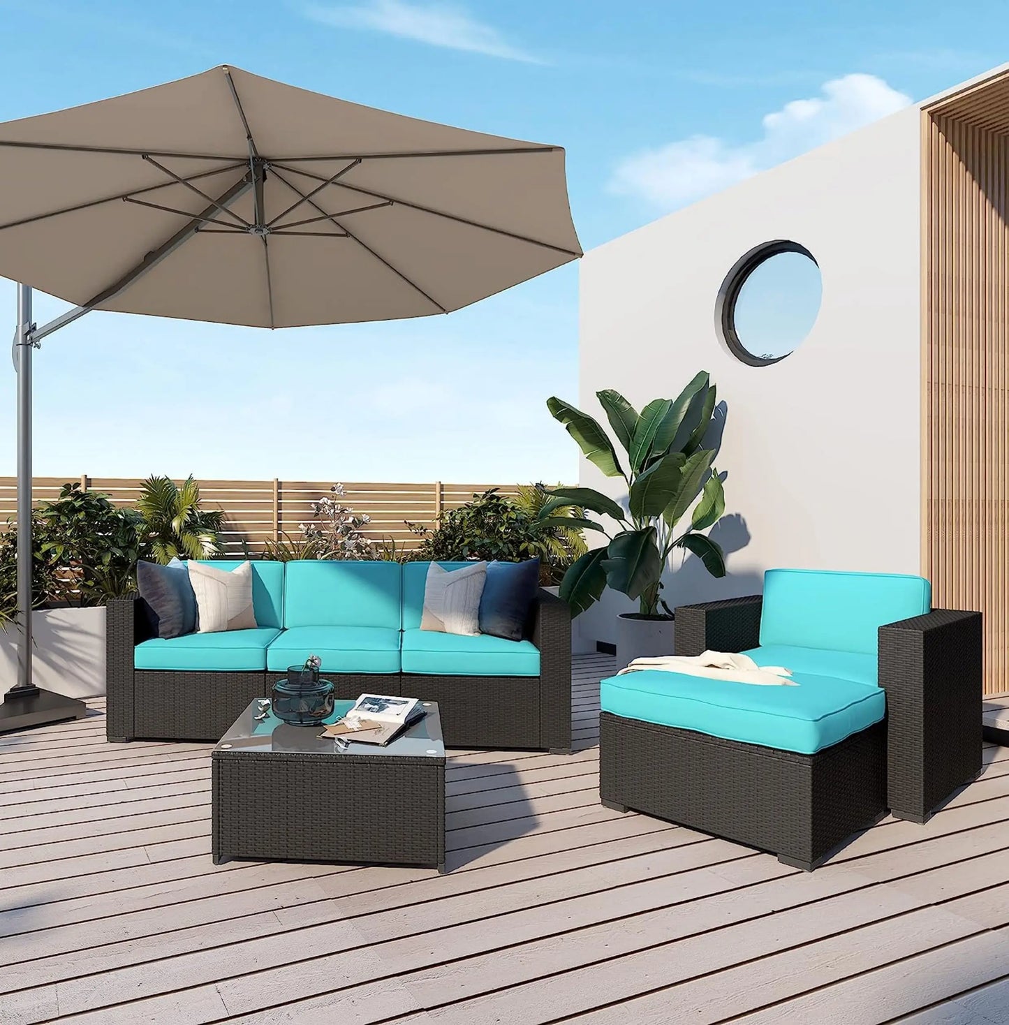 Outdoor Rattan Garden Furniture Sets Sofa Modern Luxury Metal Garden Furniture Sets Storage Table Conjunto Trendy Furniture