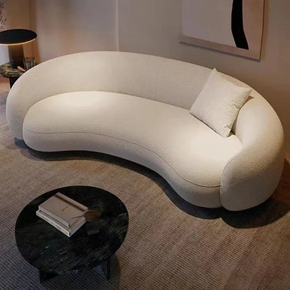 Nordic, modern minimalism, lamb wool cashew curved creative sofa