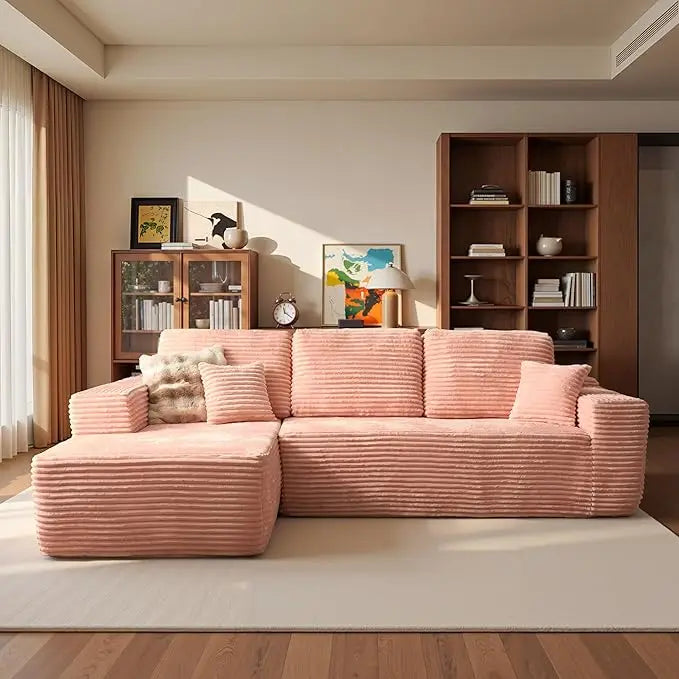 104" Cloud Sectional Couch with L-Shape Chaise,Modern Modular Sofa with Deep Seat, Upholstered Couches for Living Room Bedroom,N