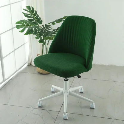 Pure Color Curved Chair Cover Polar Fleece Duckbill Chair Cover Chair Slipcover Elastic Seat Covers for Kitchen Hotel Office