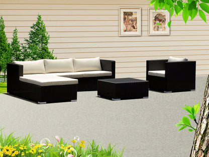 Modern Outdoor Aluminum Rattan Furniture Set Garden Sofa with Rope for Living Room Hotel Park