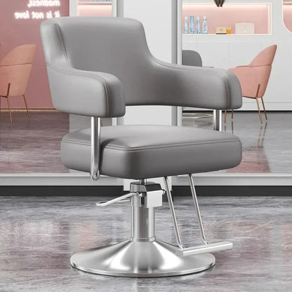 Portable Barbershop Salon Chair Luxury Beauty Gold Hairdressing Salon Chair Barber Swivel Silla Furniture
