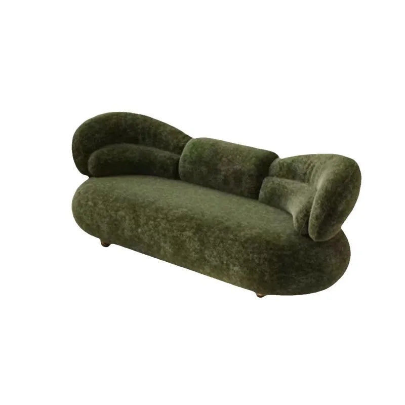 French antique fabric sofa, living room small apartment sofa, backrest curved corduroy