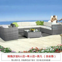 Budget-friendly Outdoor Rattan Woven Sofa, Outdoor Garden, Villa, Courtyard Balcony, Casual Corner Sofa, Coffee Table