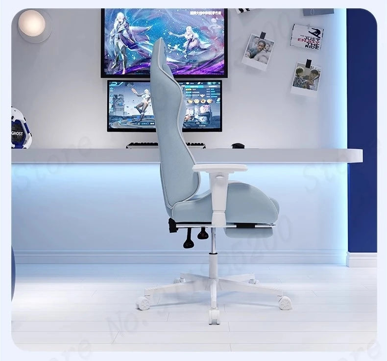 Pink Cute Gaming Chair Ergonomic Internet Celebrity Live Broadcast Computer Chair Home Office Lifting Rotating Reclining Seat